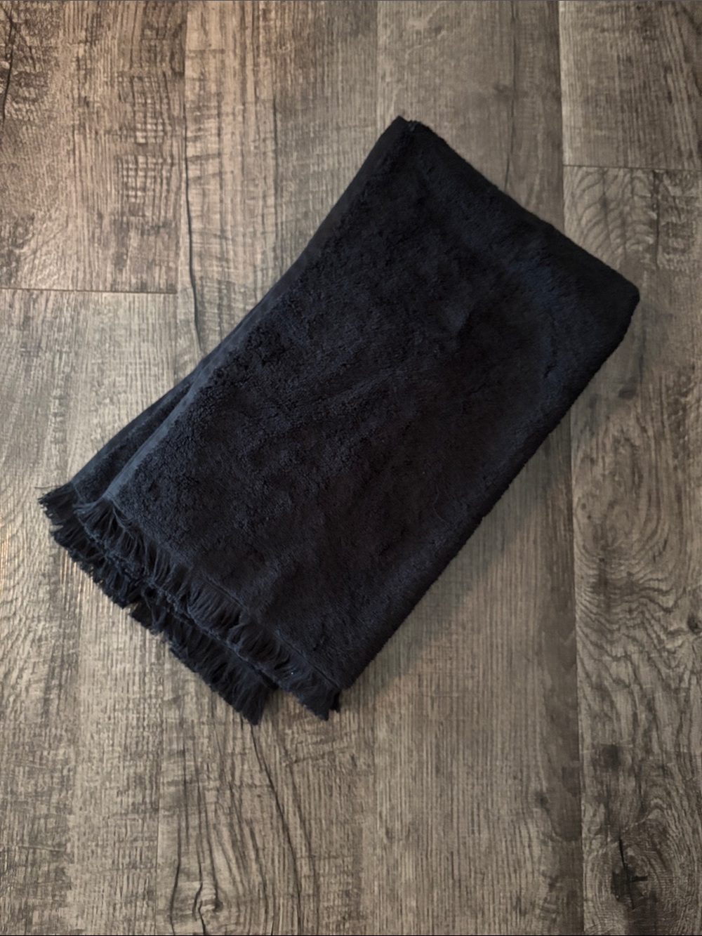 CB2 Fringe Hand Towels - Set of 2 - Black - New without Tags